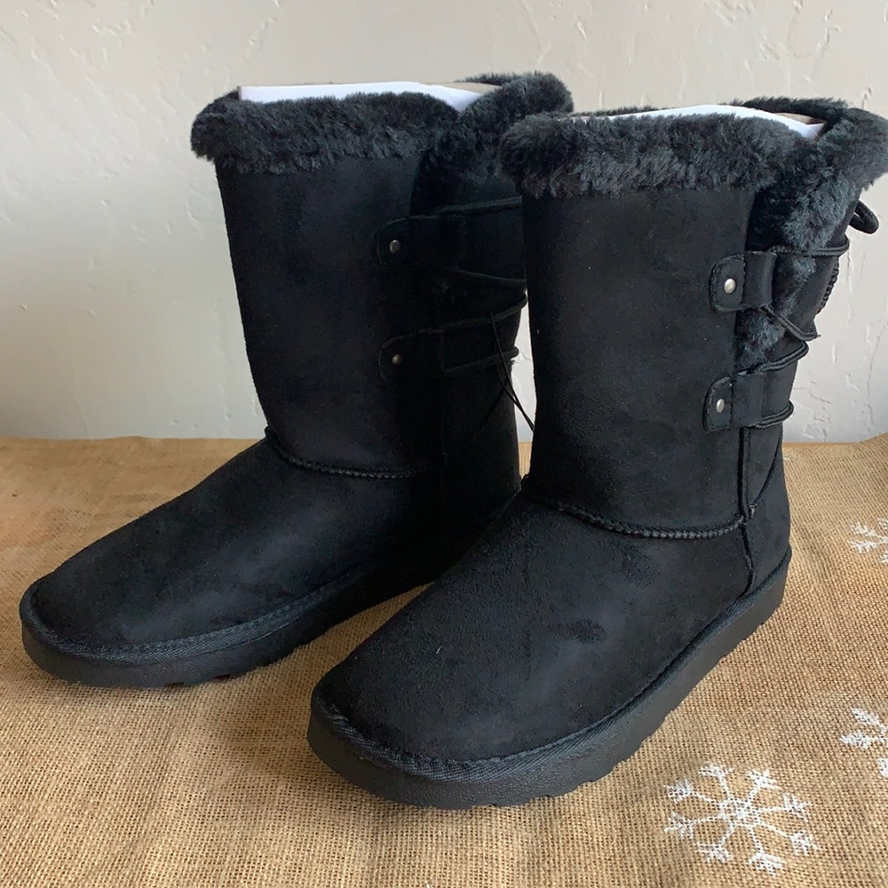 Memory Foam Black Winter Boots - NWT